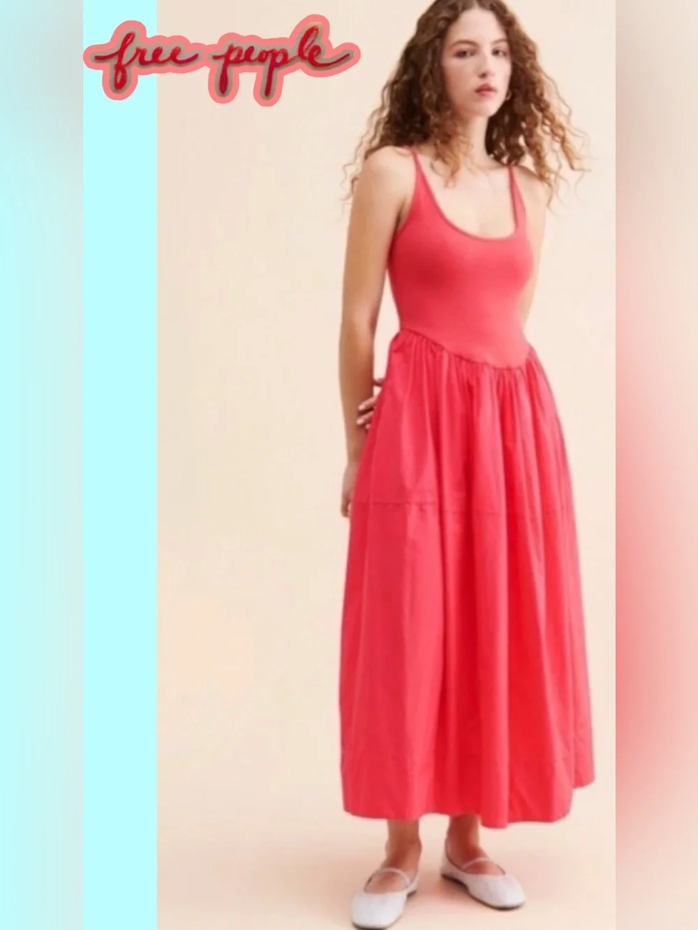 🆕 Free People Dylan Midi Dress Pink Small